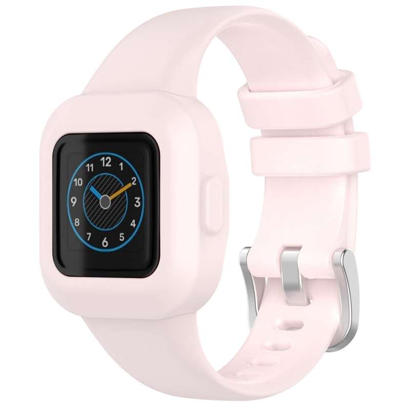 For GarminFit JR3 / Garmin Vivofit JR 3 xDfind Silver Steel Buckle Solid Color Silicone Watch Band(D