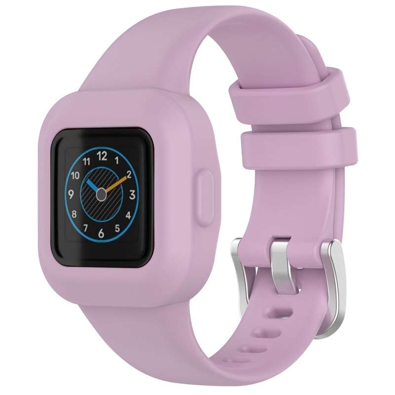 For GarminFit JR3 / Garmin Vivofit JR 3 xDfind Silver Steel Buckle Solid Color Silicone Watch Band(D