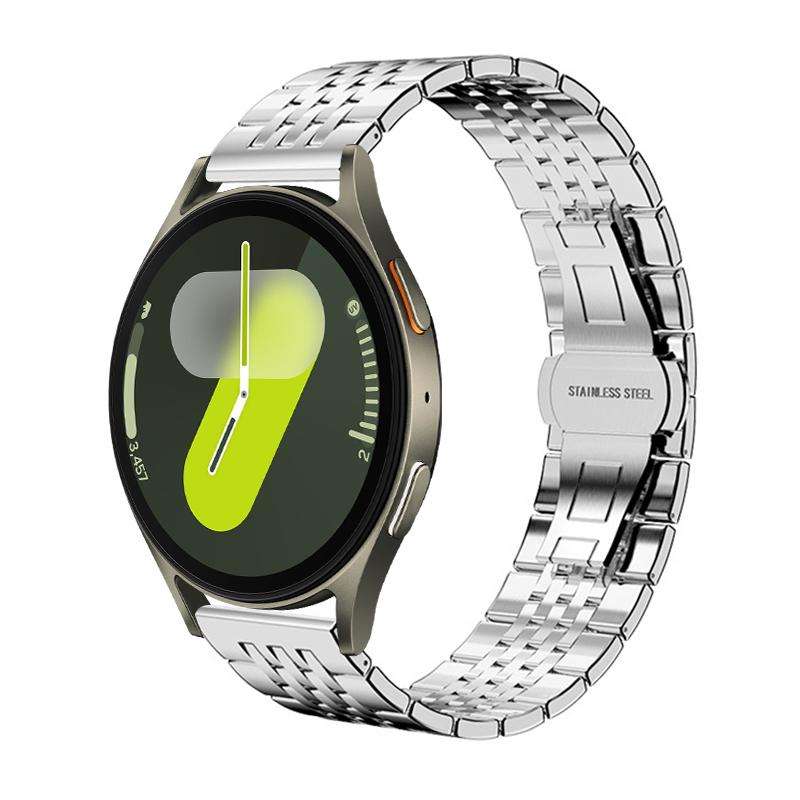 For Samsung Galaxy Watch 7 / 6 / 5 / FE 20mm xDfind Seven-bead Solid Stainless Steel Watch Band(Silv