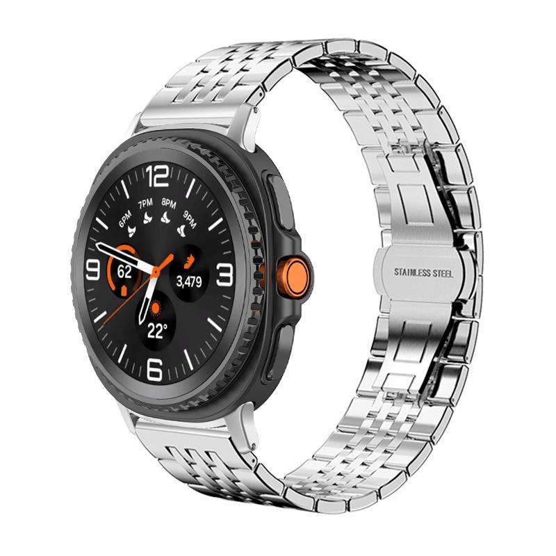 For Samsung Galaxy Watch8 20mm xDfind Seven-bead Solid Stainless Steel Watch Band(Silver)