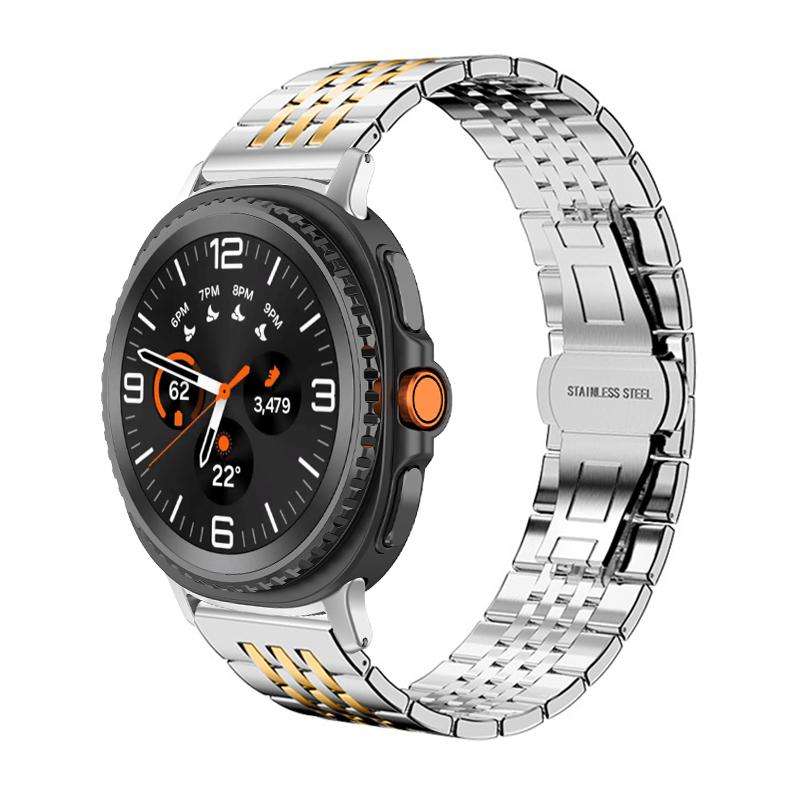 For Samsung Galaxy Watch8 20mm xDfind Seven-bead Solid Stainless Steel Watch Band(Silver)