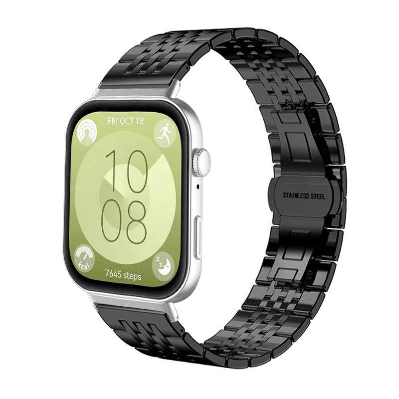 For Huawei Watch Fit4 / Fit3 / Fit4 Pro 20mm xDfind Seven-bead Solid Stainless Steel Watch Band(Silv
