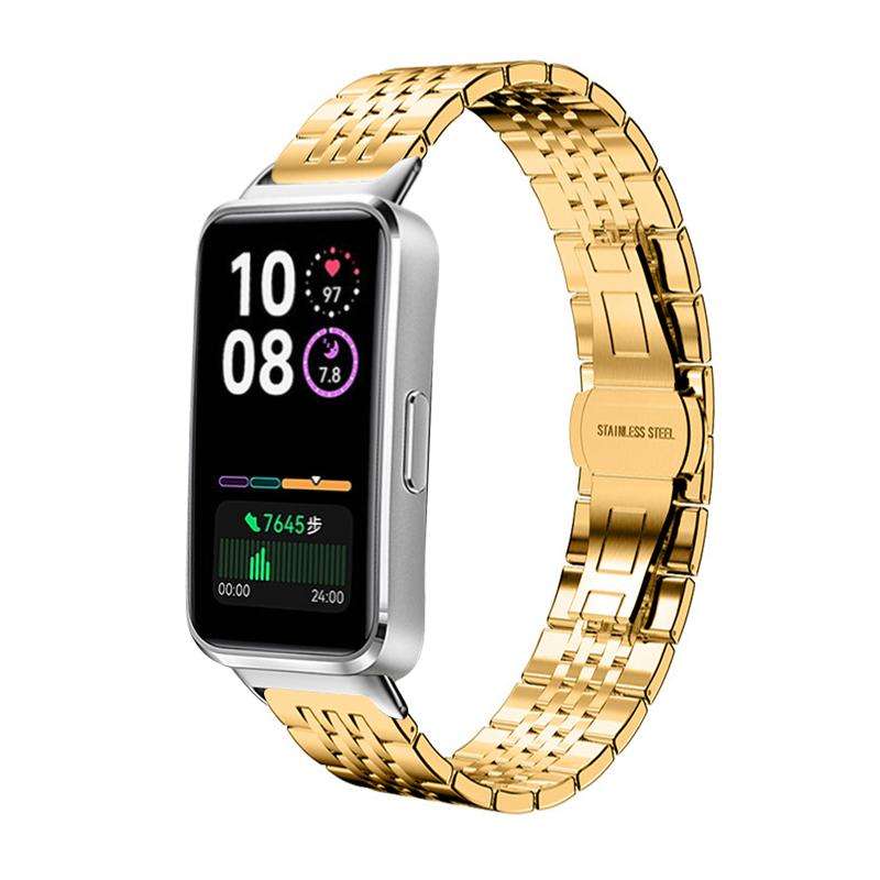 For Huawei Band 10 / 9 / 8 14mm xDfind Seven-bead Solid Stainless Steel Watch Band(Silver)