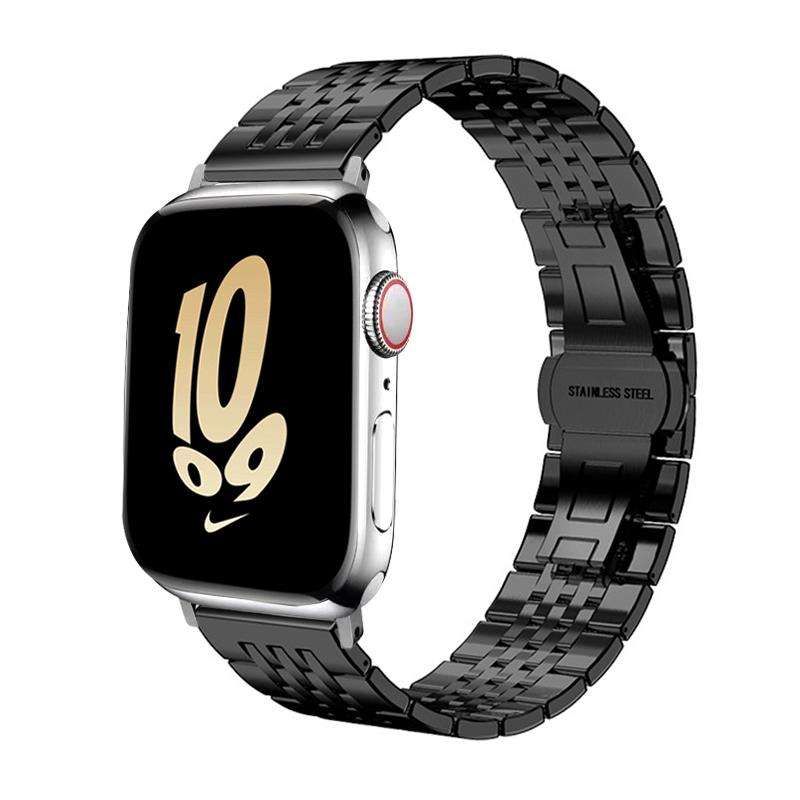 For Apple Watch 42 / 44 / 45 / 46 / 49mm 22mm xDfind Seven-bead Solid Stainless Steel Watch Band(Sil