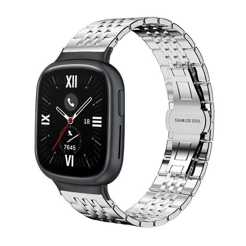 For Honor Watch 4 20mm xDfind Seven-bead Solid Stainless Steel Watch Band(Silver)