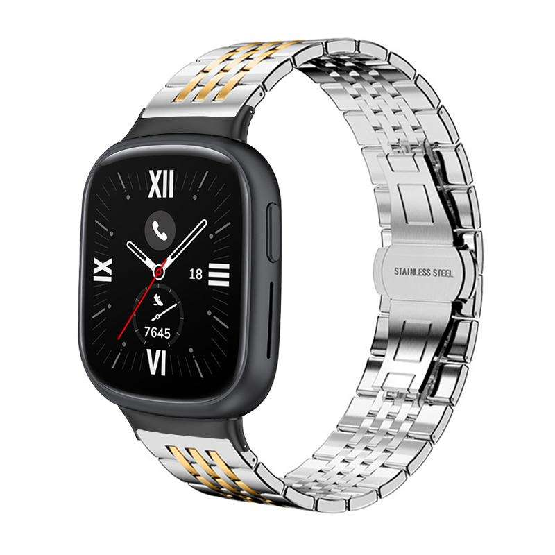 For Honor Watch 4 20mm xDfind Seven-bead Solid Stainless Steel Watch Band(Silver)