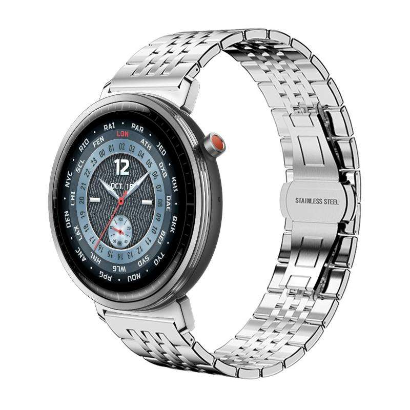 For Honor Watch Fit 22mm xDfind Seven-bead Solid Stainless Steel Watch Band(Silver)