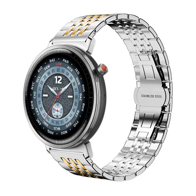 For Honor Watch Fit 22mm xDfind Seven-bead Solid Stainless Steel Watch Band(Silver)