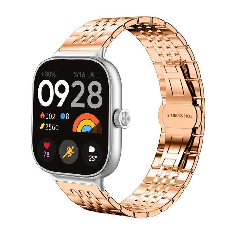 For Xiaomi Smart Band 9 Pro/Redmi Watch 5/4 20mm xDfind Seven-bead Solid Stainless Steel Watch Band(