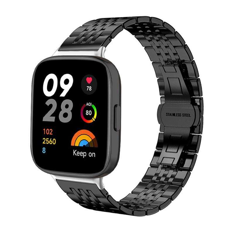For Redmi Watch 3 20mm xDfind Seven-bead Solid Stainless Steel Watch Band(Silver)