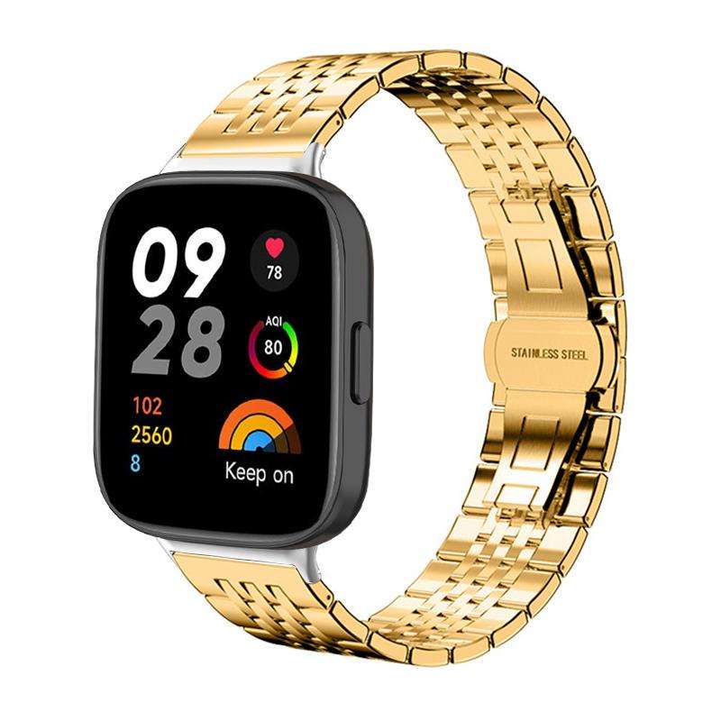 For Redmi Watch 3 20mm xDfind Seven-bead Solid Stainless Steel Watch Band(Silver)