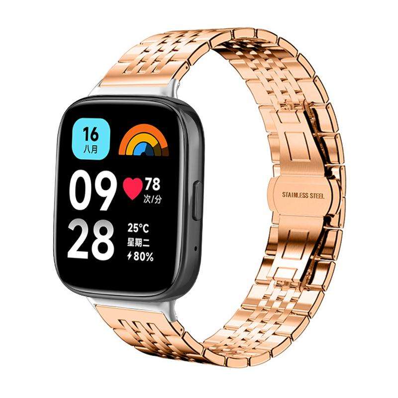 For Redmi Watch 3 Active / Lite 20mm xDfind Seven-bead Solid Stainless Steel Watch Band(Silver)