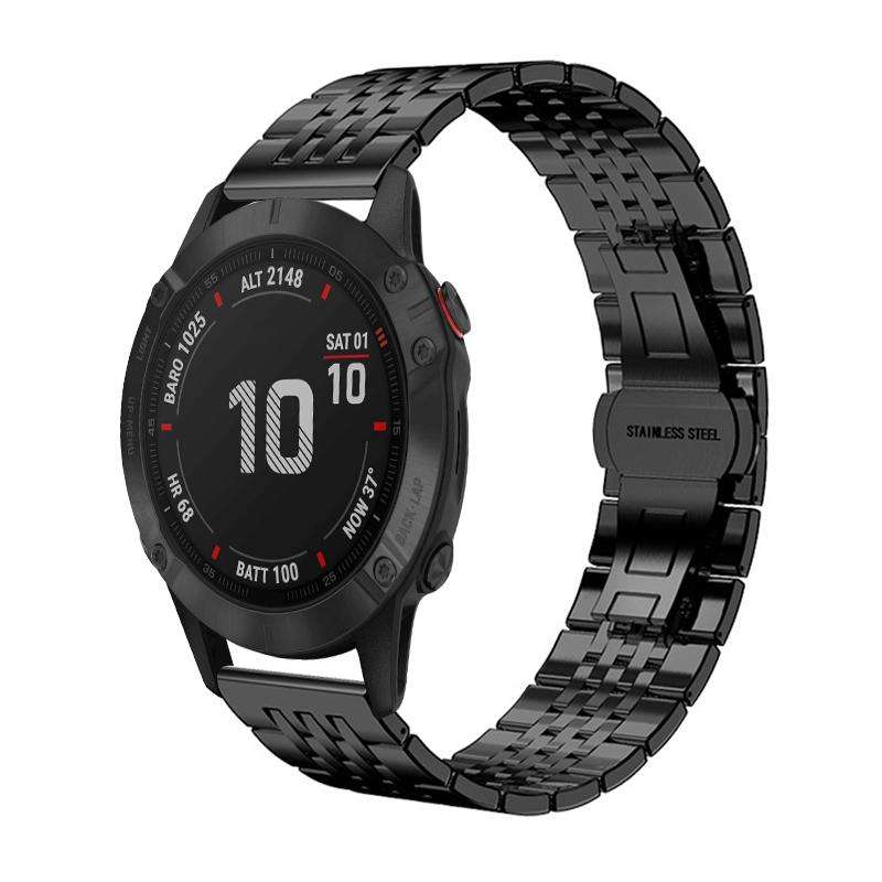 For Garmin Fenix 8/7X/6X/5X 26mm 22mm xDfind Seven-bead Solid Stainless Steel Watch Band(Silver)