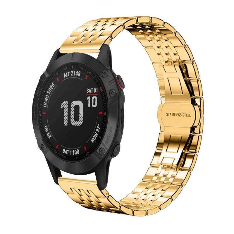 For Garmin Fenix 8/7X/6X/5X 26mm 22mm xDfind Seven-bead Solid Stainless Steel Watch Band(Silver)