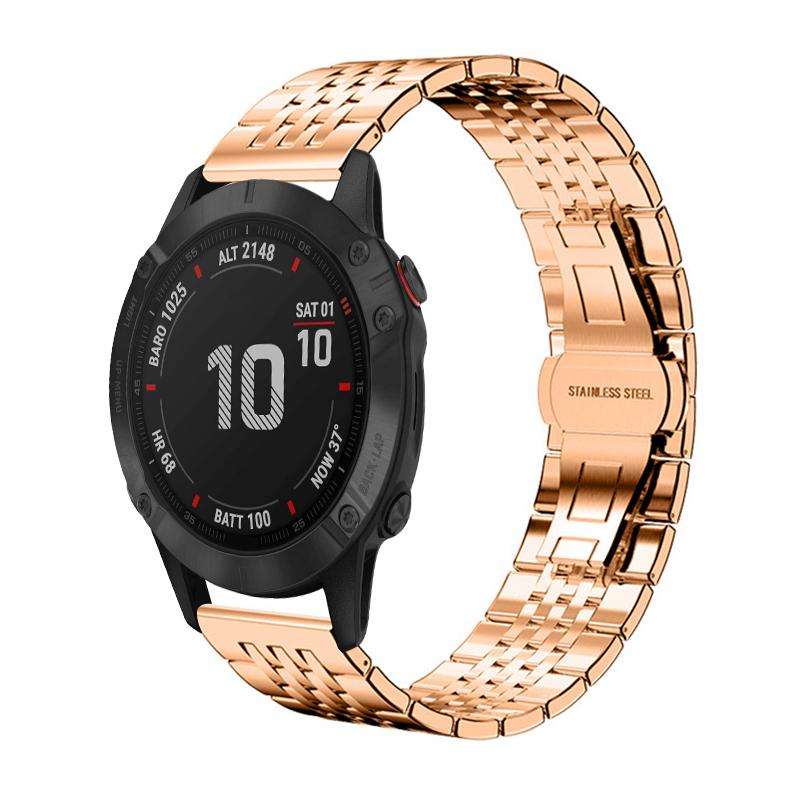 For Garmin Fenix 8/7X/6X/5X 26mm 22mm xDfind Seven-bead Solid Stainless Steel Watch Band(Silver)
