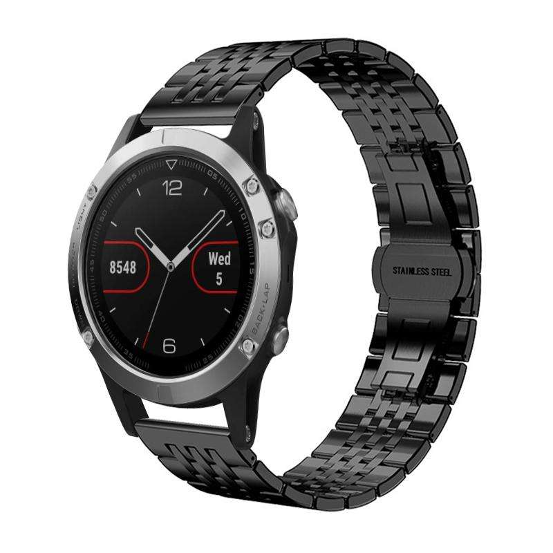 For Garmin Fenix 8/7/6/5 22mm 20mm xDfind Seven-bead Solid Stainless Steel Watch Band(Silver)