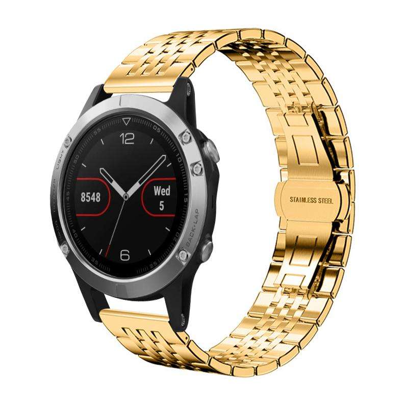 For Garmin Fenix 8/7/6/5 22mm 20mm xDfind Seven-bead Solid Stainless Steel Watch Band(Silver)