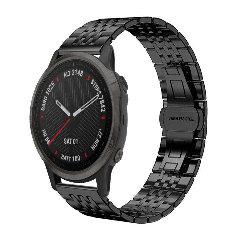 For Garmin Fenix 8/7S/6S/5S 20mm 18mm xDfind Seven-bead Solid Stainless Steel Watch Band(Silver)