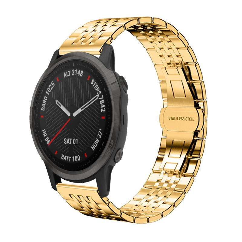 For Garmin Fenix 8/7S/6S/5S 20mm 18mm xDfind Seven-bead Solid Stainless Steel Watch Band(Silver)