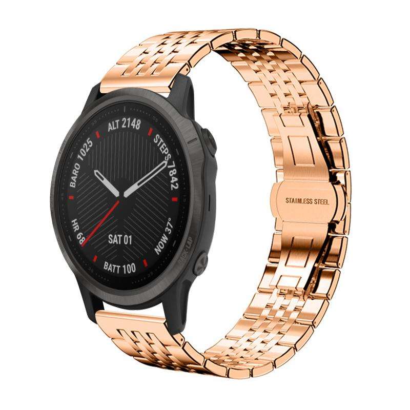 For Garmin Fenix 8/7S/6S/5S 20mm 18mm xDfind Seven-bead Solid Stainless Steel Watch Band(Silver)
