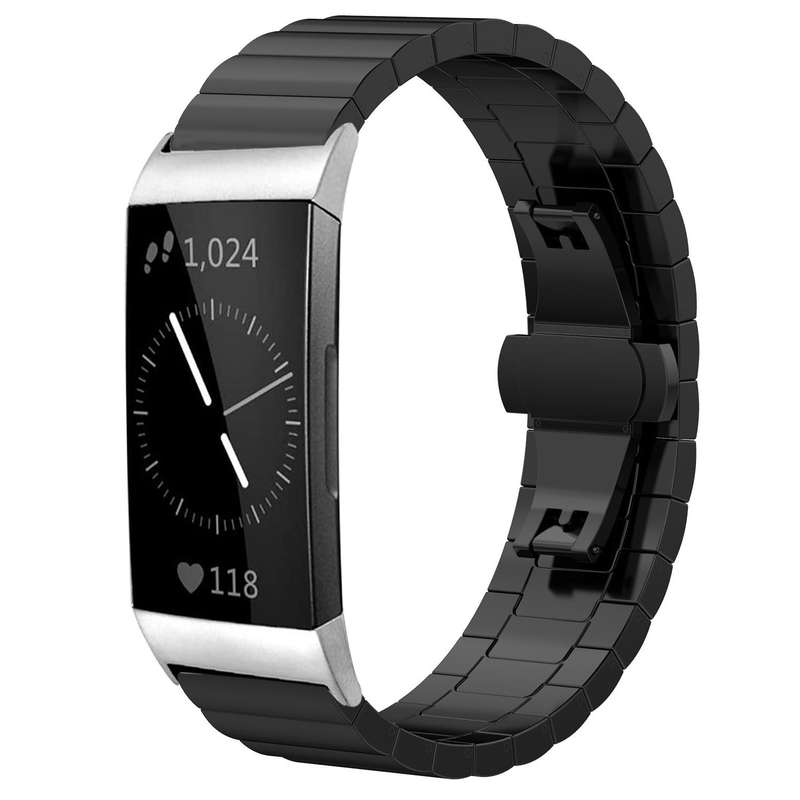 For Fitbit Charge 4 / 3 18mm xDfind One-bead Bamboo Solid Stainless Steel Watch Band(Silver)