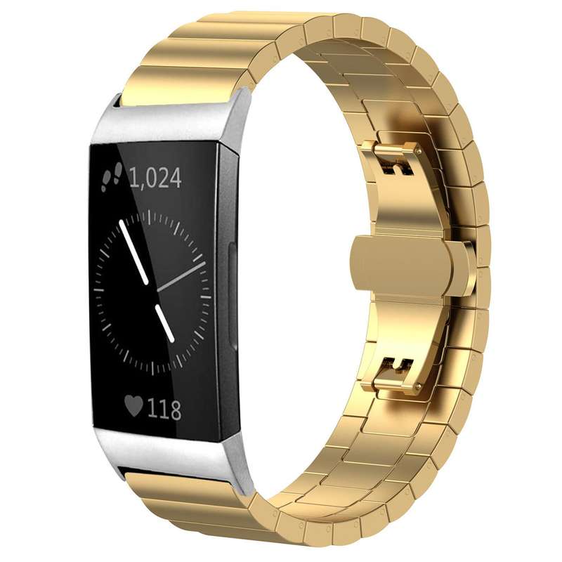 For Fitbit Charge 4 / 3 18mm xDfind One-bead Bamboo Solid Stainless Steel Watch Band(Silver)
