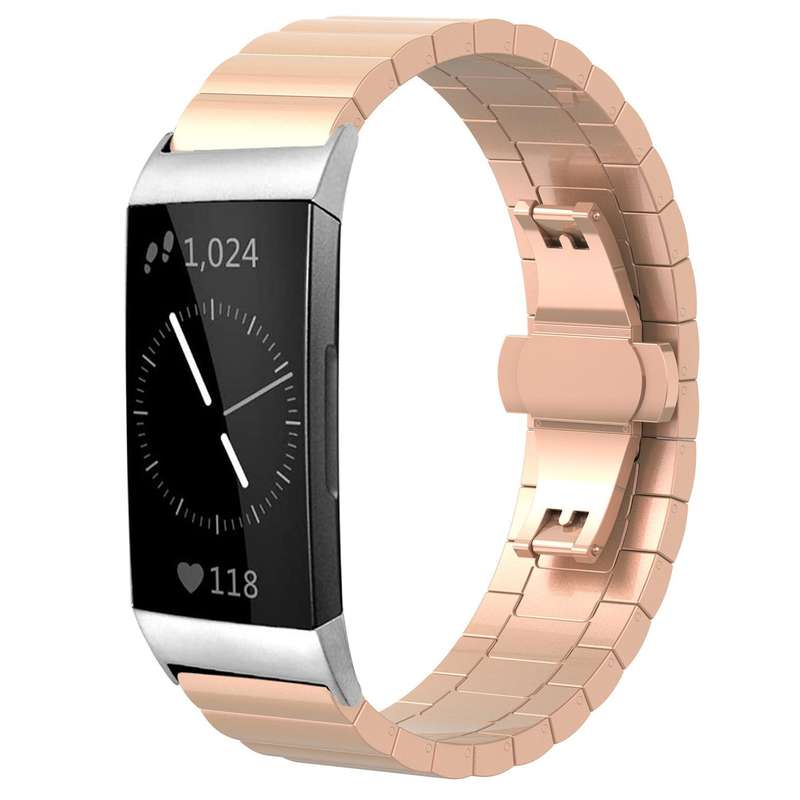 For Fitbit Charge 4 / 3 18mm xDfind One-bead Bamboo Solid Stainless Steel Watch Band(Silver)