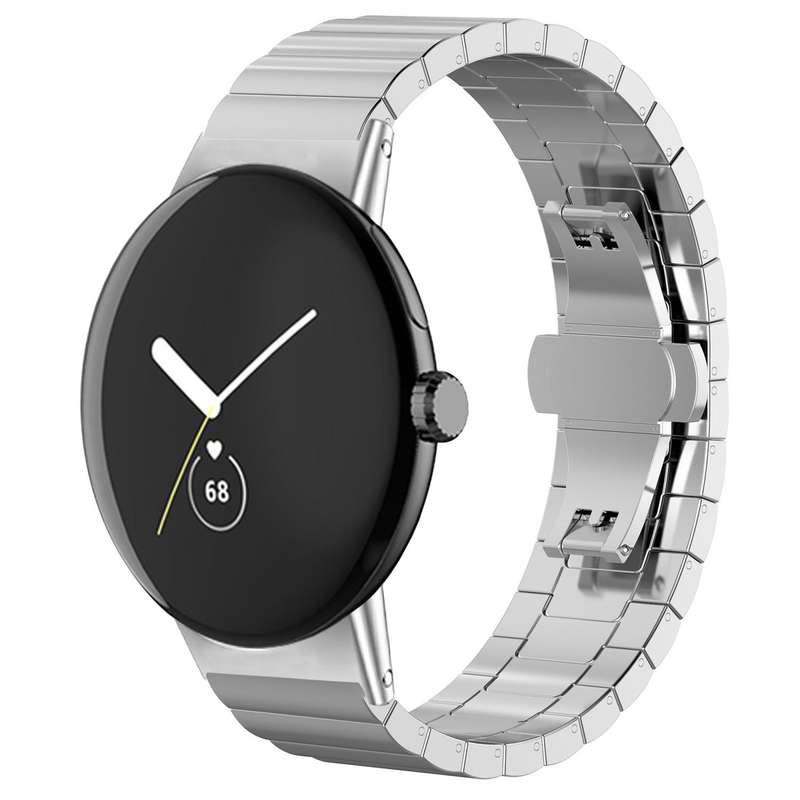 For Google Pixel Watch 3 / 2 / 1 41mm 20mm xDfind One-bead Bamboo Solid Stainless Steel Watch Band(S