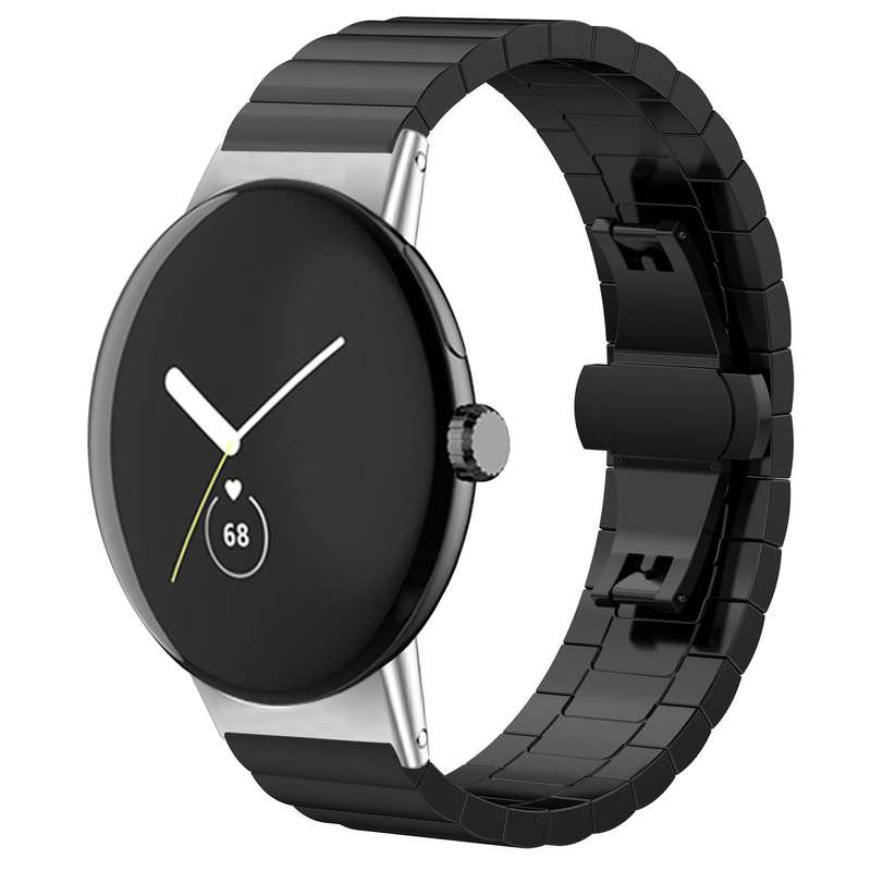 For Google Pixel Watch 3 / 2 / 1 41mm 20mm xDfind One-bead Bamboo Solid Stainless Steel Watch Band(S