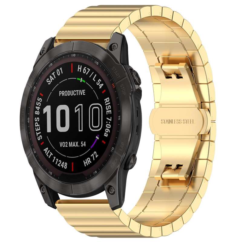 For Garmin Fenix 8/7X/6X/5X 26mm 22mm xDfind One-bead Bamboo Solid Stainless Steel Watch Band(Silver