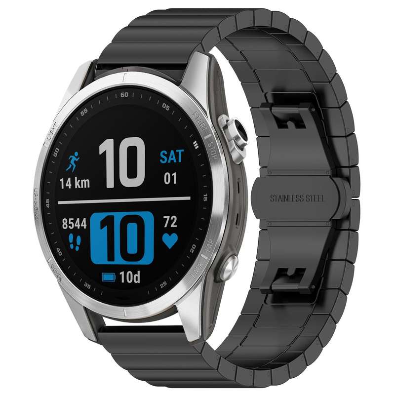 For Garmin Fenix 8/7S/6S/5S 20mm 18mm xDfind One-bead Bamboo Solid Stainless Steel Watch Band(Silver