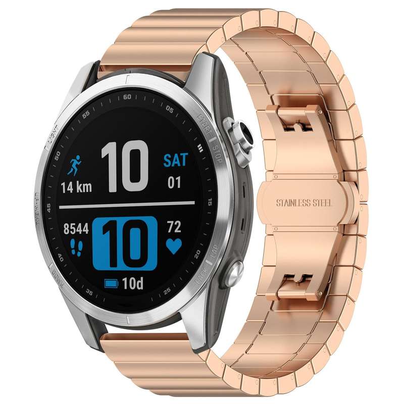 For Garmin Fenix 8/7S/6S/5S 20mm 18mm xDfind One-bead Bamboo Solid Stainless Steel Watch Band(Silver