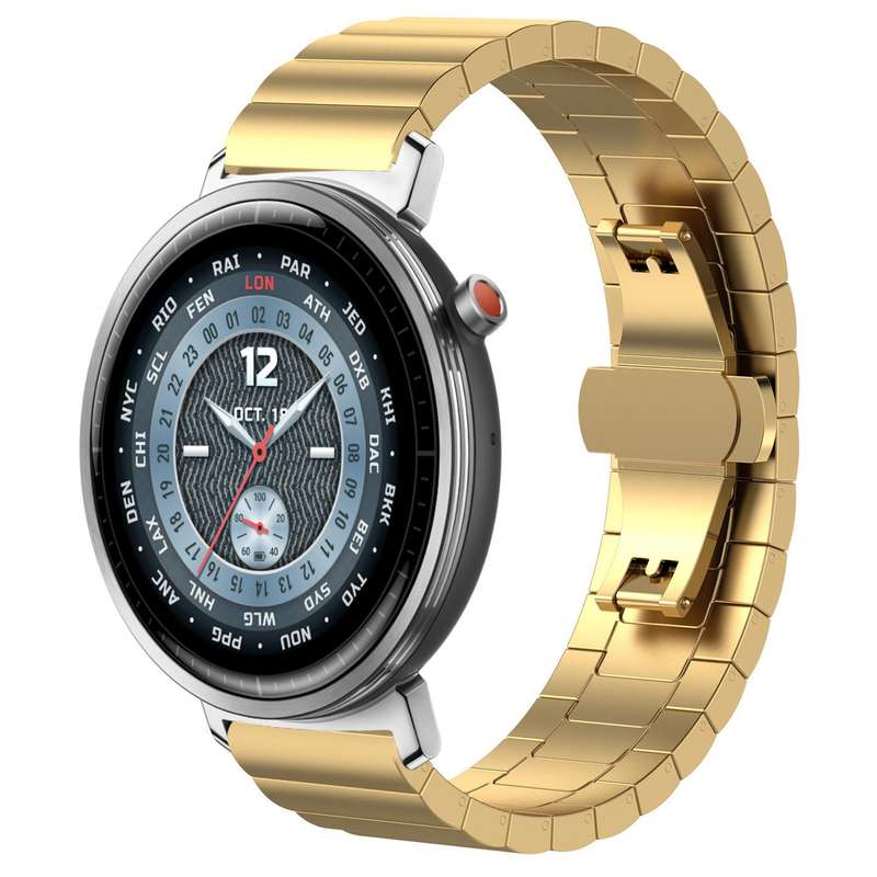 For Honor Watch Fit 22mm xDfind One-bead Bamboo Solid Stainless Steel Watch Band(Silver)