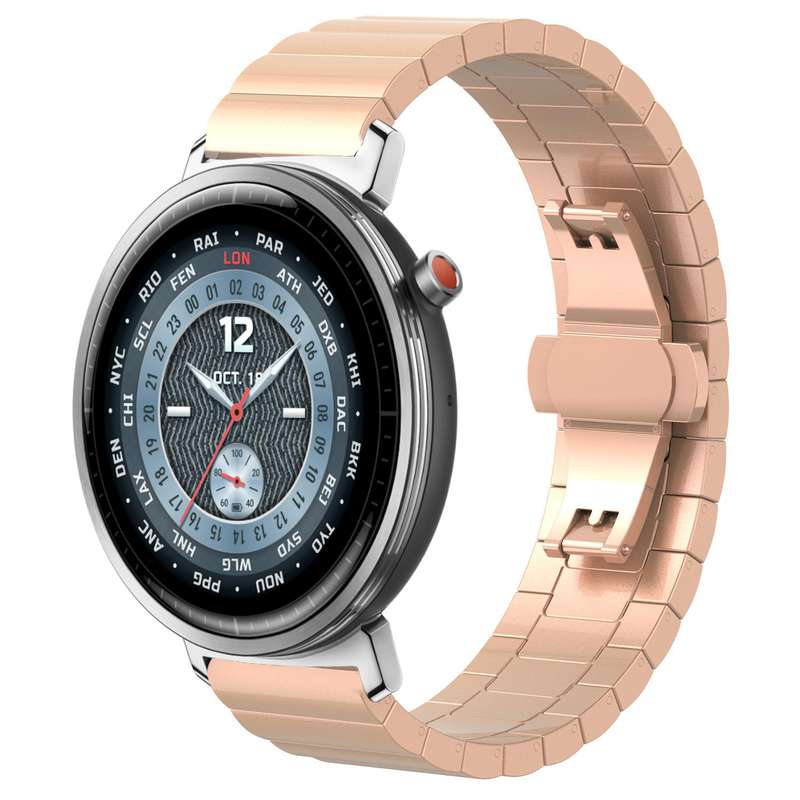 For Honor Watch Fit 22mm xDfind One-bead Bamboo Solid Stainless Steel Watch Band(Silver)