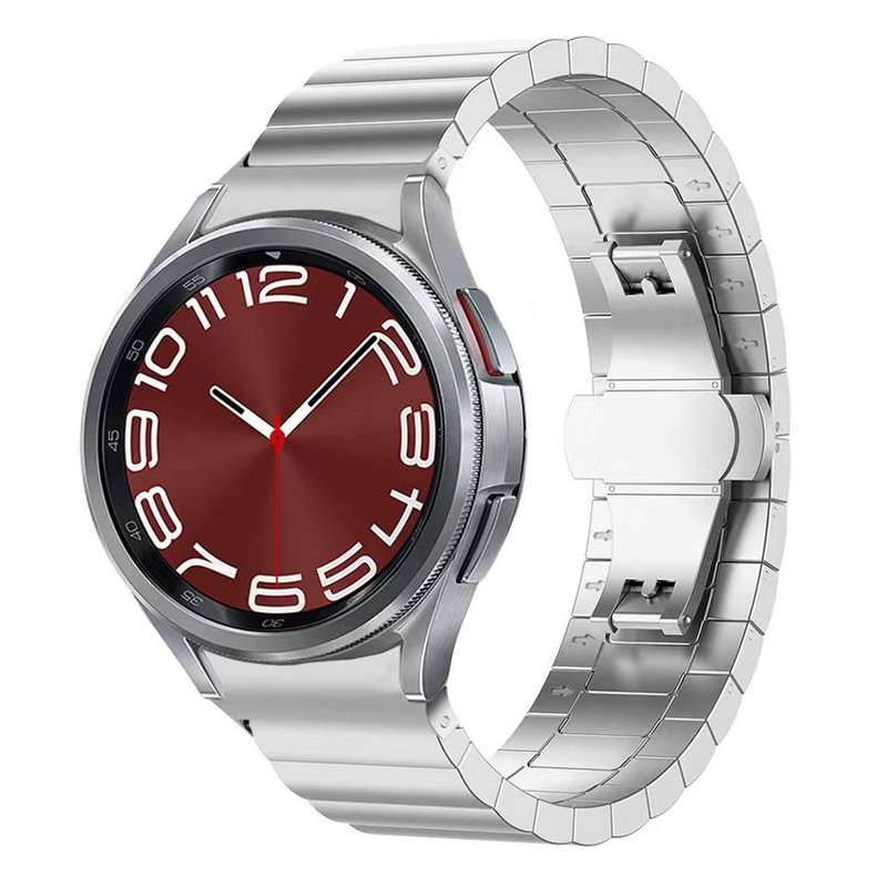 For Samsung Galaxy Watch 7 / 6 / 5 / FE 20mm xDfind One-bead Bamboo Solid Stainless Steel Watch Band