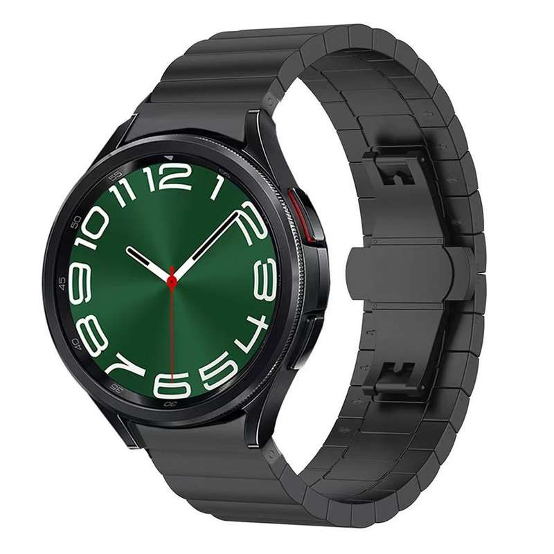 For Samsung Galaxy Watch 7 / 6 / 5 / FE 20mm xDfind One-bead Bamboo Solid Stainless Steel Watch Band