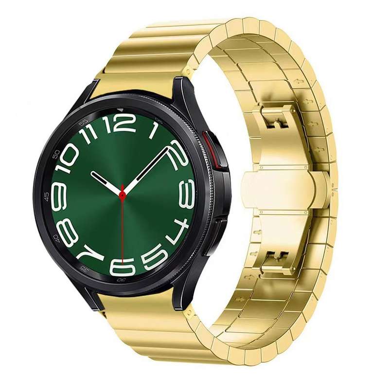 For Samsung Galaxy Watch 7 / 6 / 5 / FE 20mm xDfind One-bead Bamboo Solid Stainless Steel Watch Band