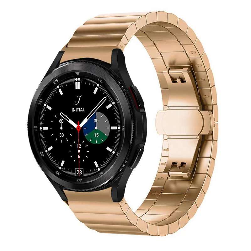 For Samsung Galaxy Watch 7 / 6 / 5 / FE 20mm xDfind One-bead Bamboo Solid Stainless Steel Watch Band