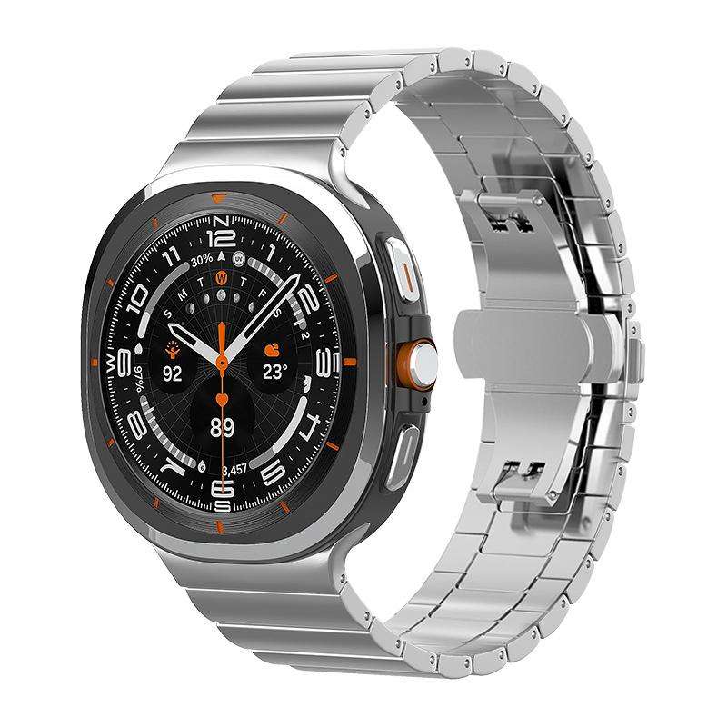 For Samsung Galaxy Watch8 22mm xDfind One-bead Bamboo Solid Stainless Steel Watch Band(Silver)