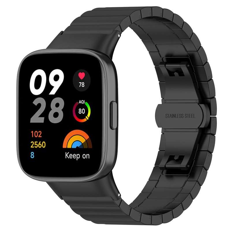 For Redmi Watch 3 20mm xDfind One-bead Bamboo Solid Stainless Steel Watch Band(Silver)