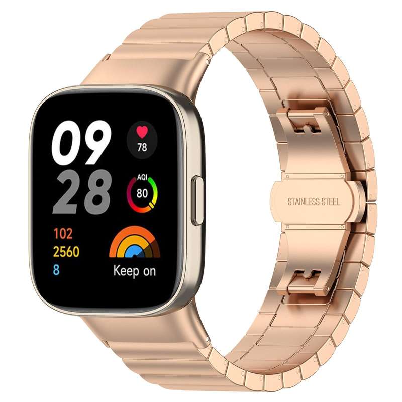 For Redmi Watch 3 20mm xDfind One-bead Bamboo Solid Stainless Steel Watch Band(Silver)