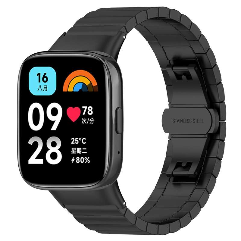 For Redmi Watch 3 Active / Lite 20mm xDfind One-bead Bamboo Solid Stainless Steel Watch Band(Silver)