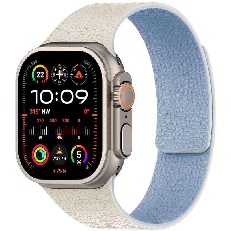 For Apple Watch 38 / 40 / 41 / S10 42mm xDfind Flat Head Litchi Texture Magnetic Silicone Watch Band