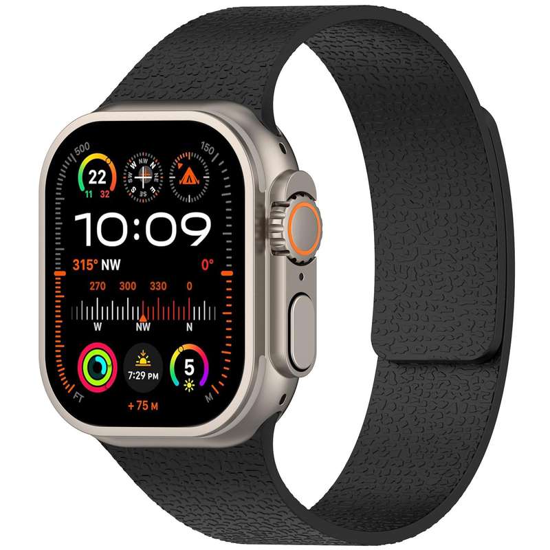 For Apple Watch 38 / 40 / 41 / S10 42mm xDfind Flat Head Litchi Texture Magnetic Silicone Watch Band