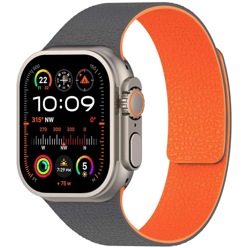 For Apple Watch 38 / 40 / 41 / S10 42mm xDfind Flat Head Litchi Texture Magnetic Silicone Watch Band