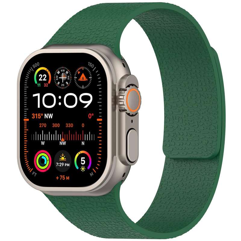 For Apple Watch 38 / 40 / 41 / S10 42mm xDfind Flat Head Litchi Texture Magnetic Silicone Watch Band