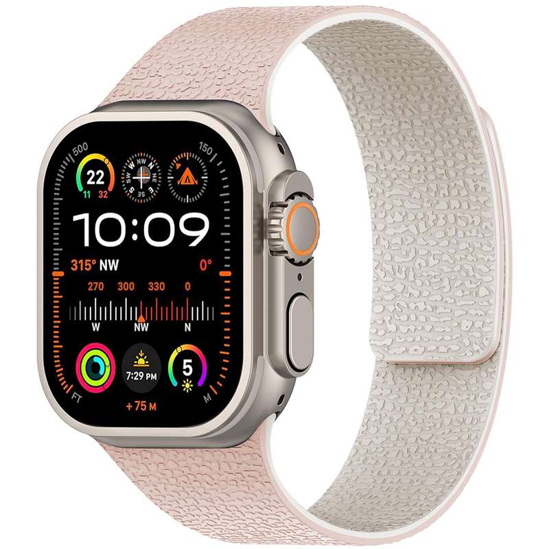 For Apple Watch 38 / 40 / 41 / S10 42mm xDfind Flat Head Litchi Texture Magnetic Silicone Watch Band