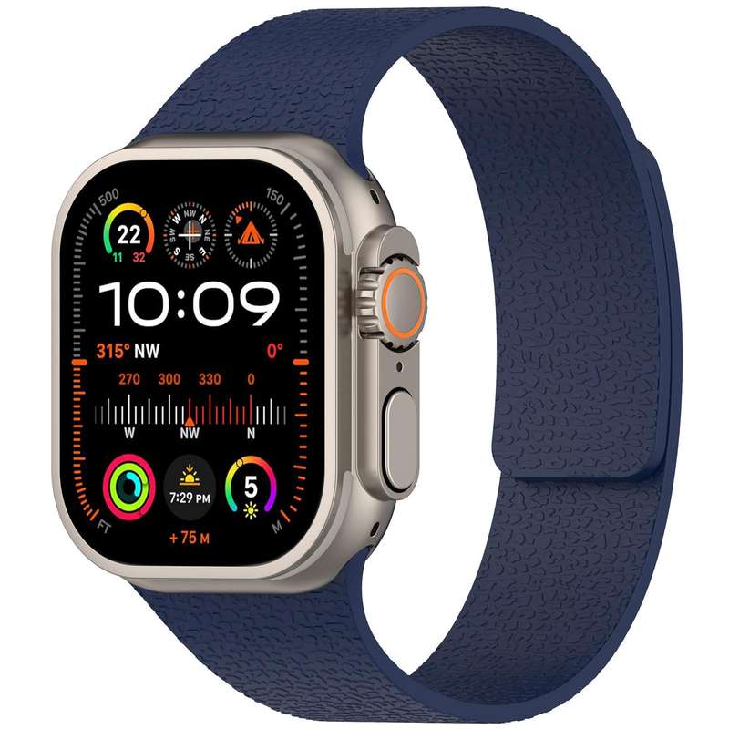 For Apple Watch 38 / 40 / 41 / S10 42mm xDfind Flat Head Litchi Texture Magnetic Silicone Watch Band