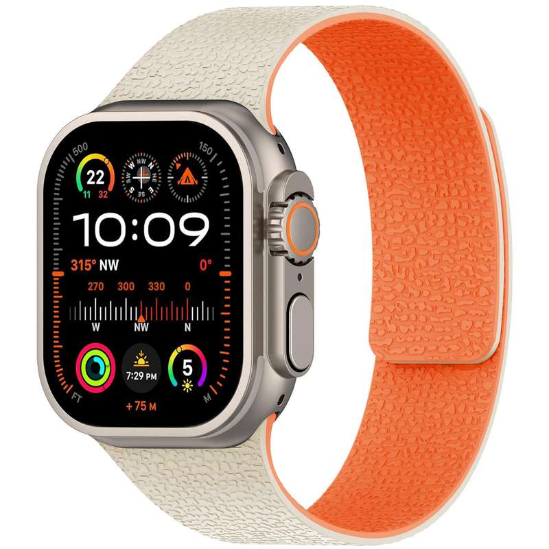 For Apple Watch 38 / 40 / 41 / S10 42mm xDfind Flat Head Litchi Texture Magnetic Silicone Watch Band