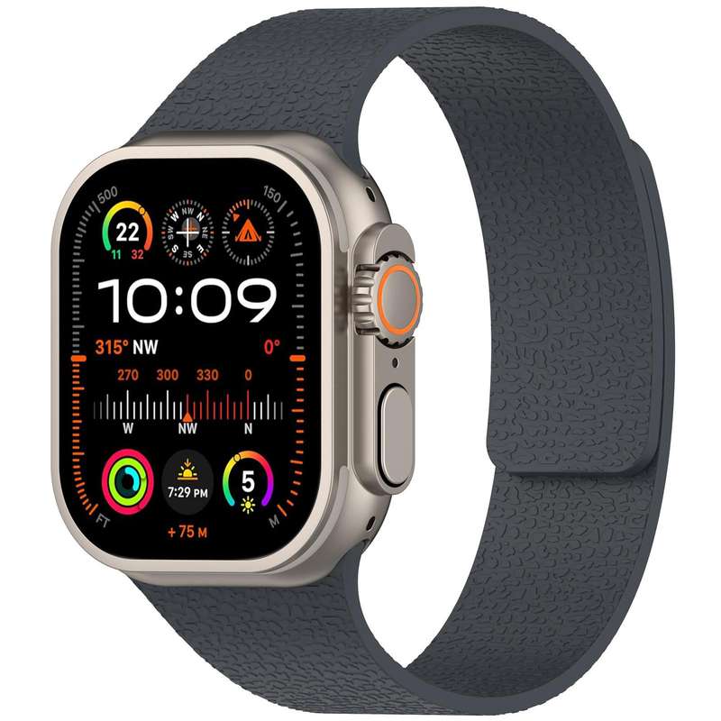 For Apple Watch 38 / 40 / 41 / S10 42mm xDfind Flat Head Litchi Texture Magnetic Silicone Watch Band